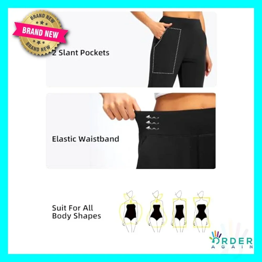 Stretchy Ankle Pants 4 Pockets Golf Travel Workout Casual Dress Slacks